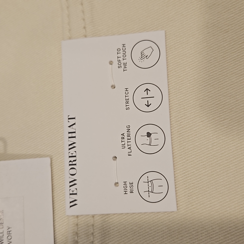WeWoreWhat, The Icon Jean 26 Straight Leg High Waist Denim Womens Cream N… - Picture 5 of 6
